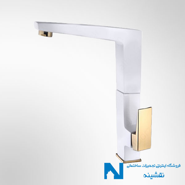 شیر سینک ظرفشویی البرز روز مدل ابلیک رنگ سفید طلایی