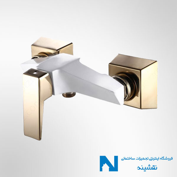 شیر توالت البرز روز مدل ابلیک رنگ سفید طلایی