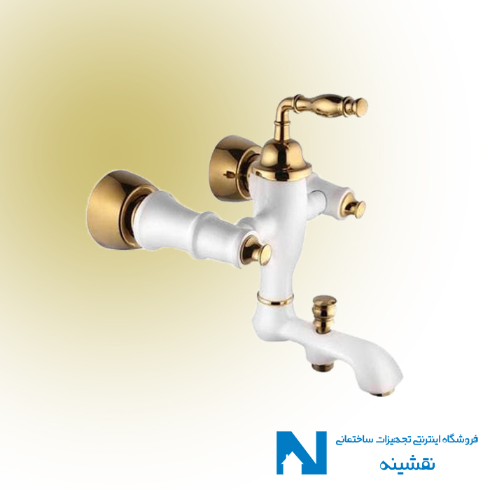 شیر حمام روکار البرز روز مدل روبرتو سفید طلایی